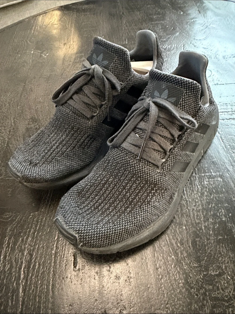 adidas Men's Charcoal Gray Knit Athletic Shoes